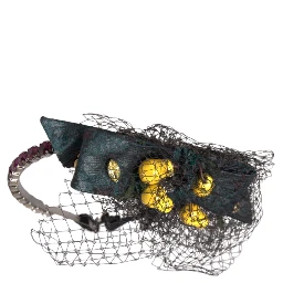 Black Lemons Sicily Purple Crystal Net Headband Diadem