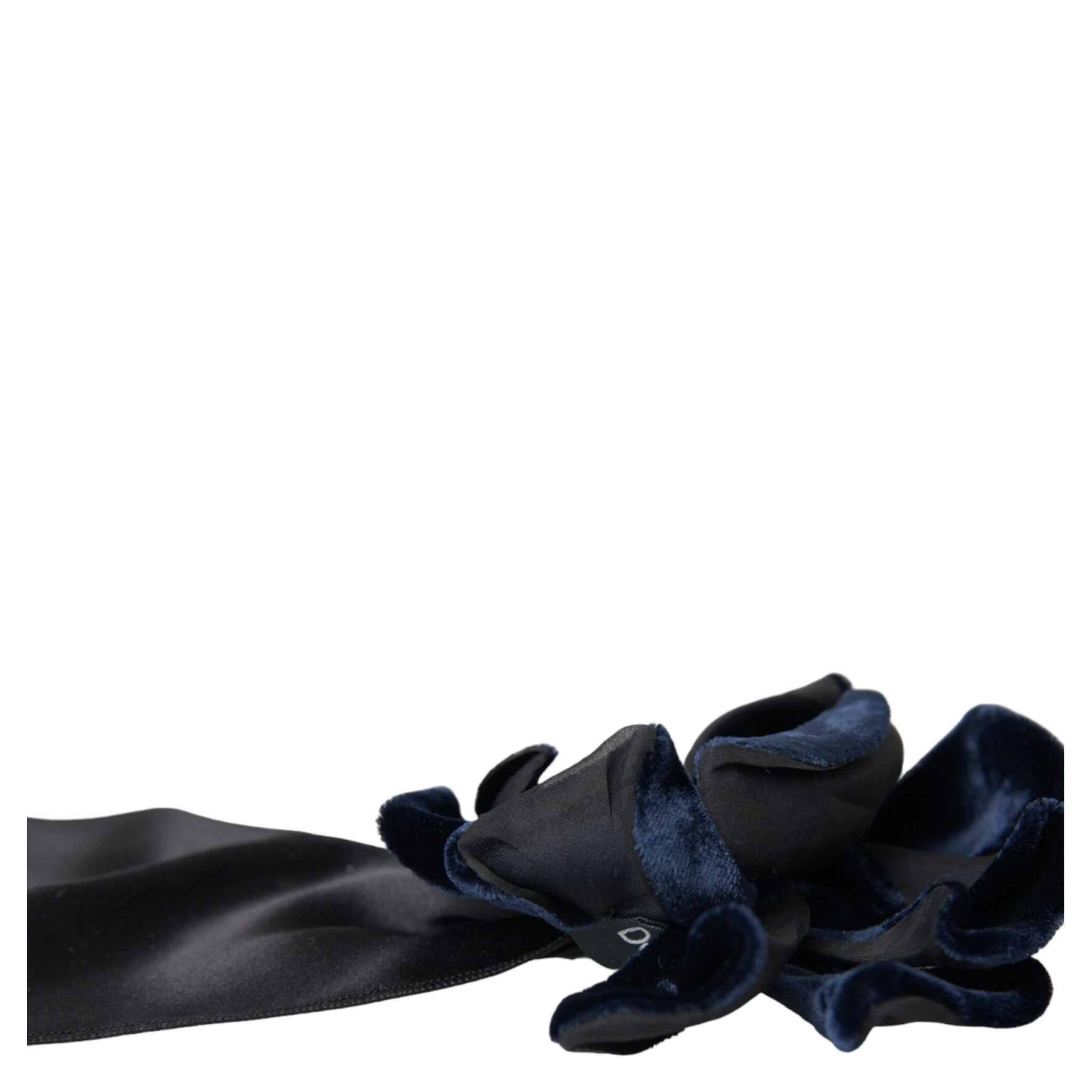 Black Silk Gold Brass Floral Hair Pin Brooch