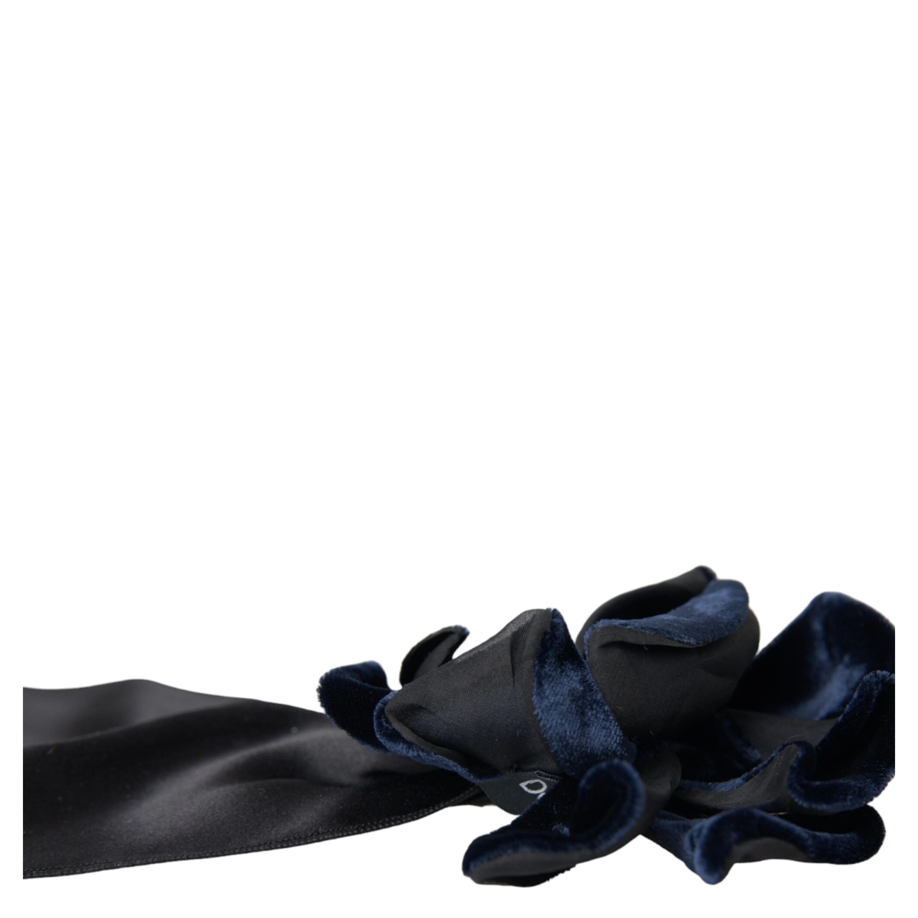 Black Silk Gold Brass Floral Hair Pin Brooch