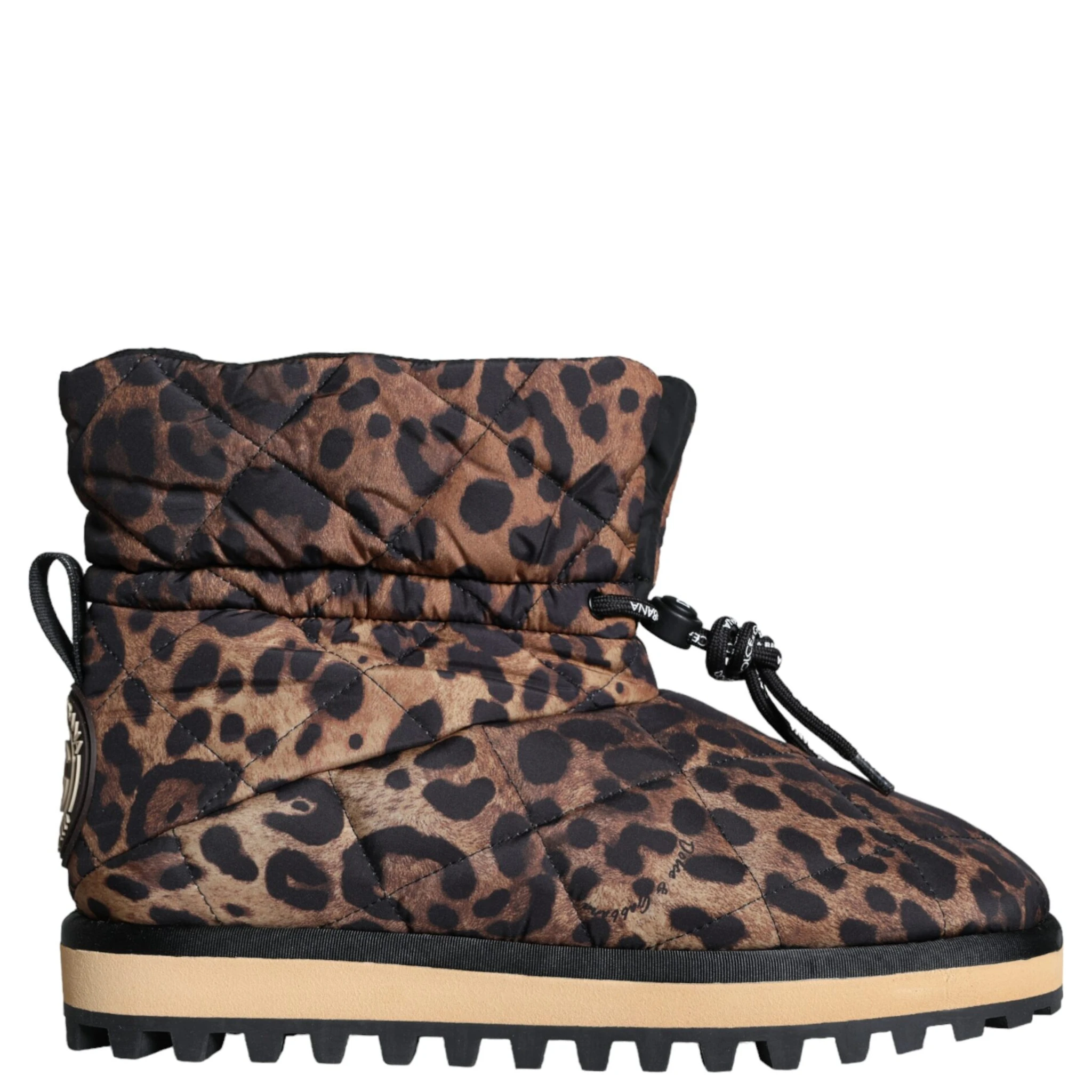 Brown Leopard Ankle Boots Padded Shoes