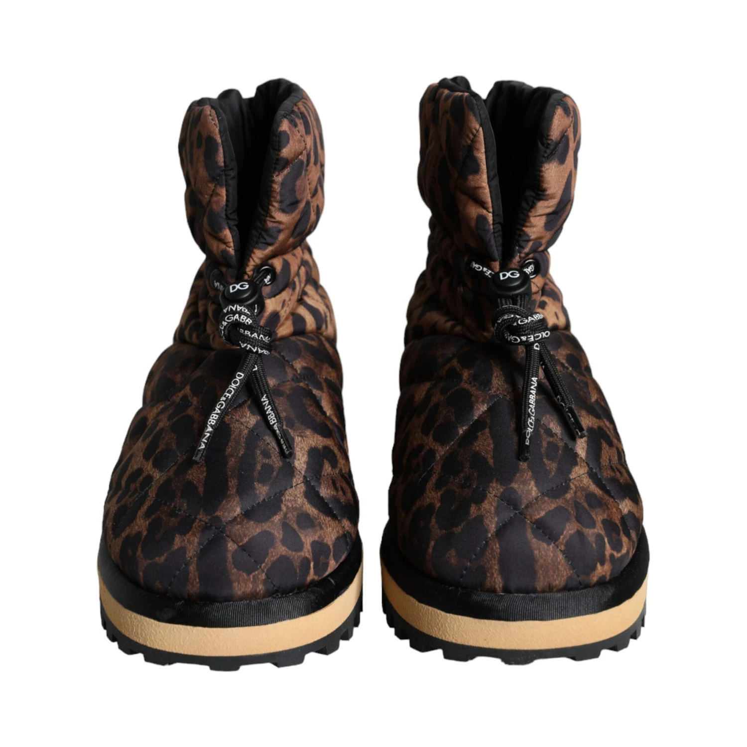 Brown Leopard Ankle Boots Padded Shoes
