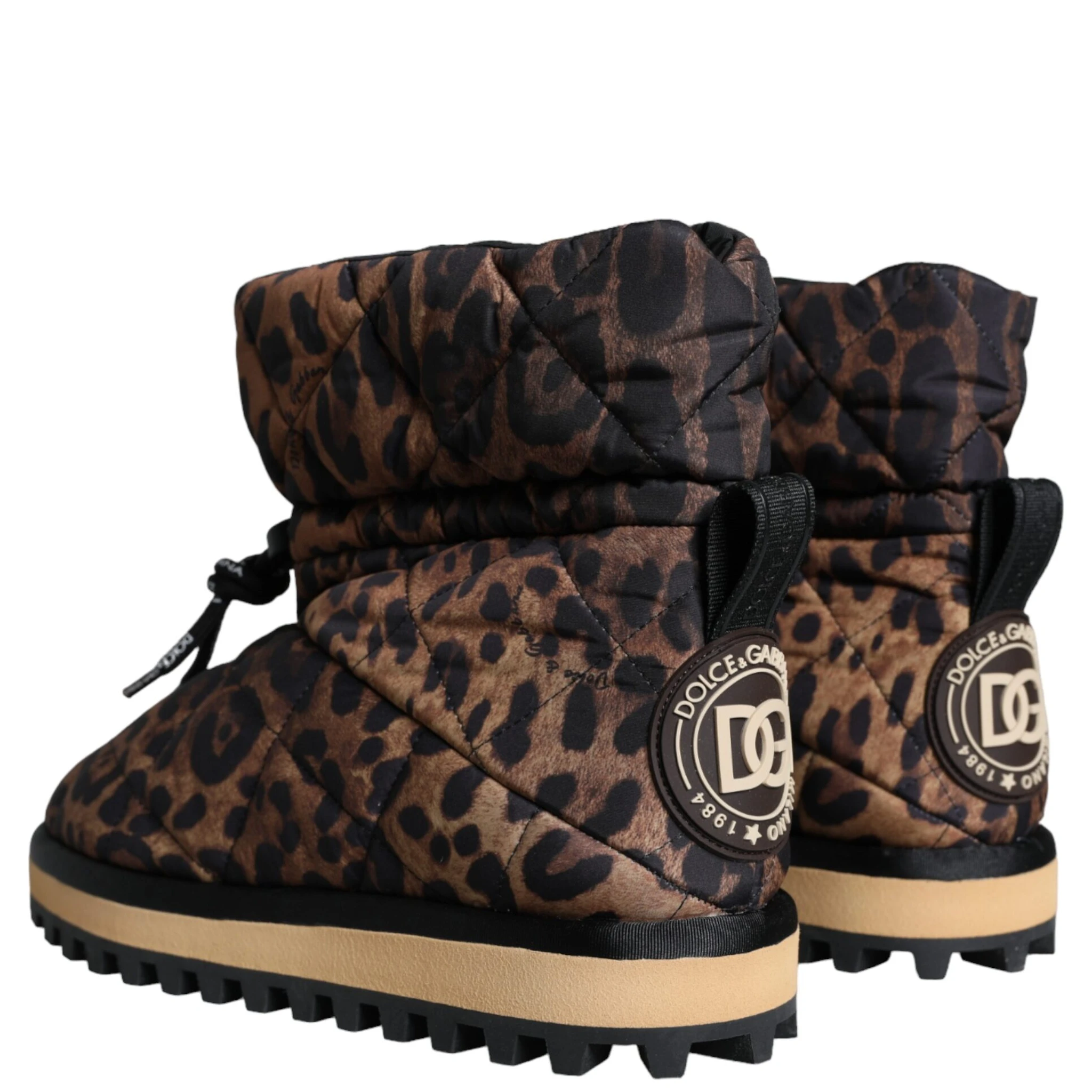 Brown Leopard Ankle Boots Padded Shoes