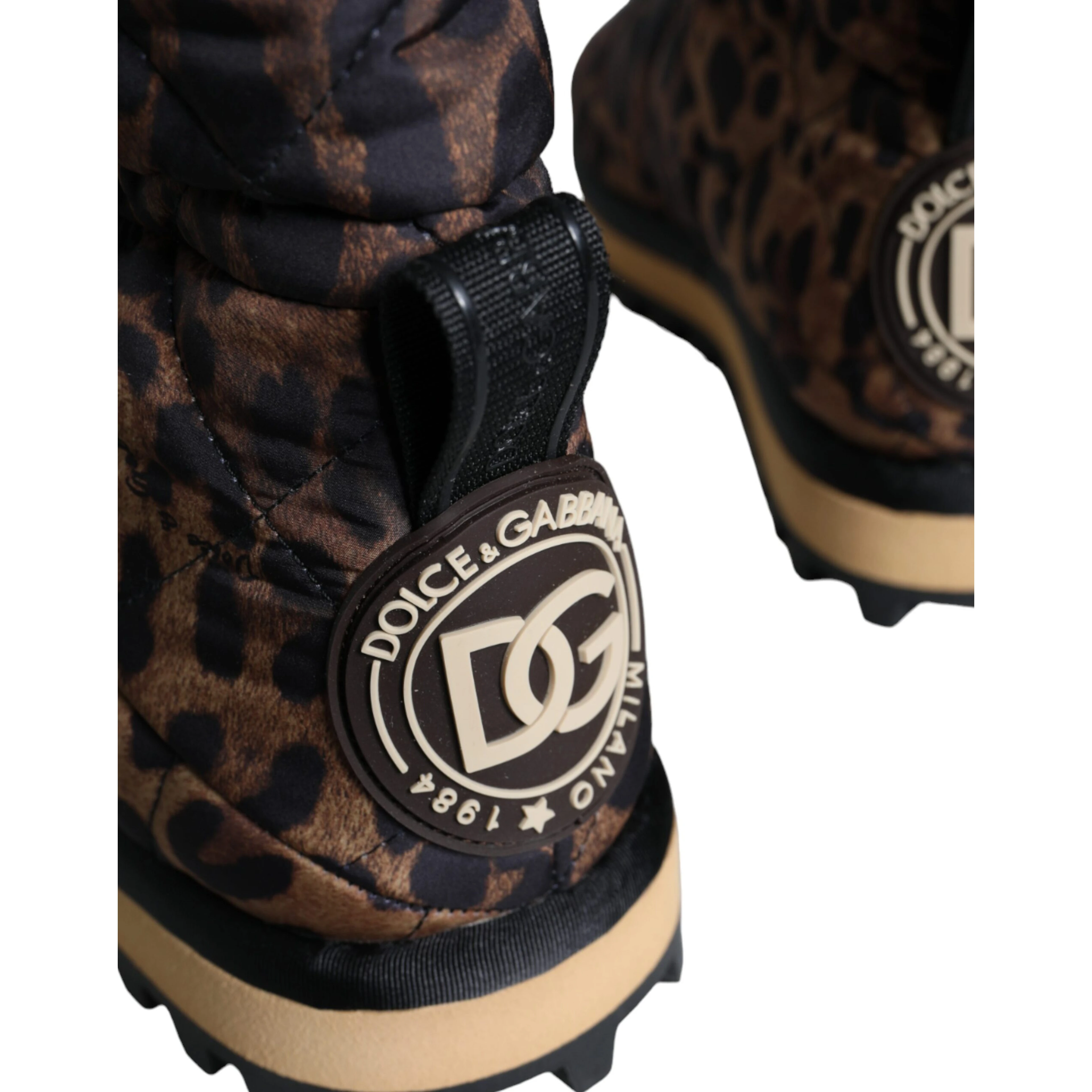 Brown Leopard Ankle Boots Padded Shoes