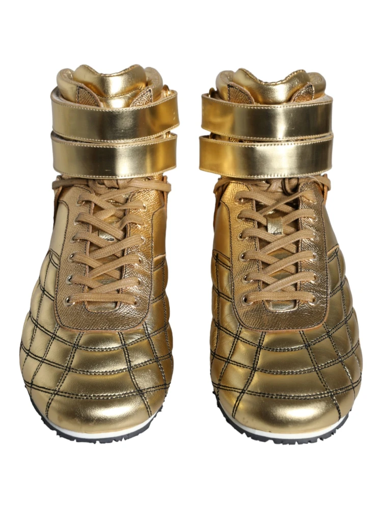 Gold Leather Sartoria High Top Sneakers Shoes alternative