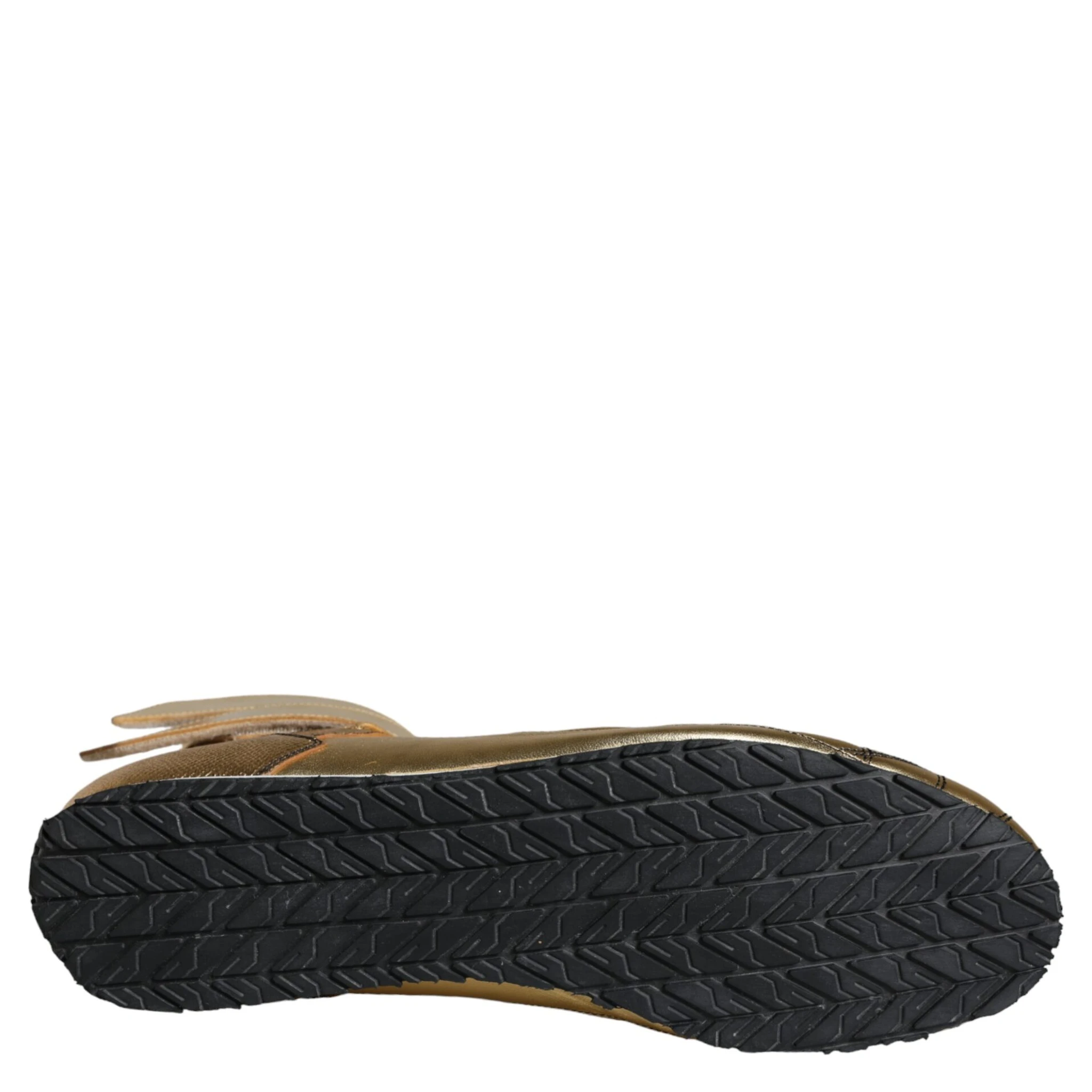 Gold Leather Sartoria High Top Sneakers Shoes