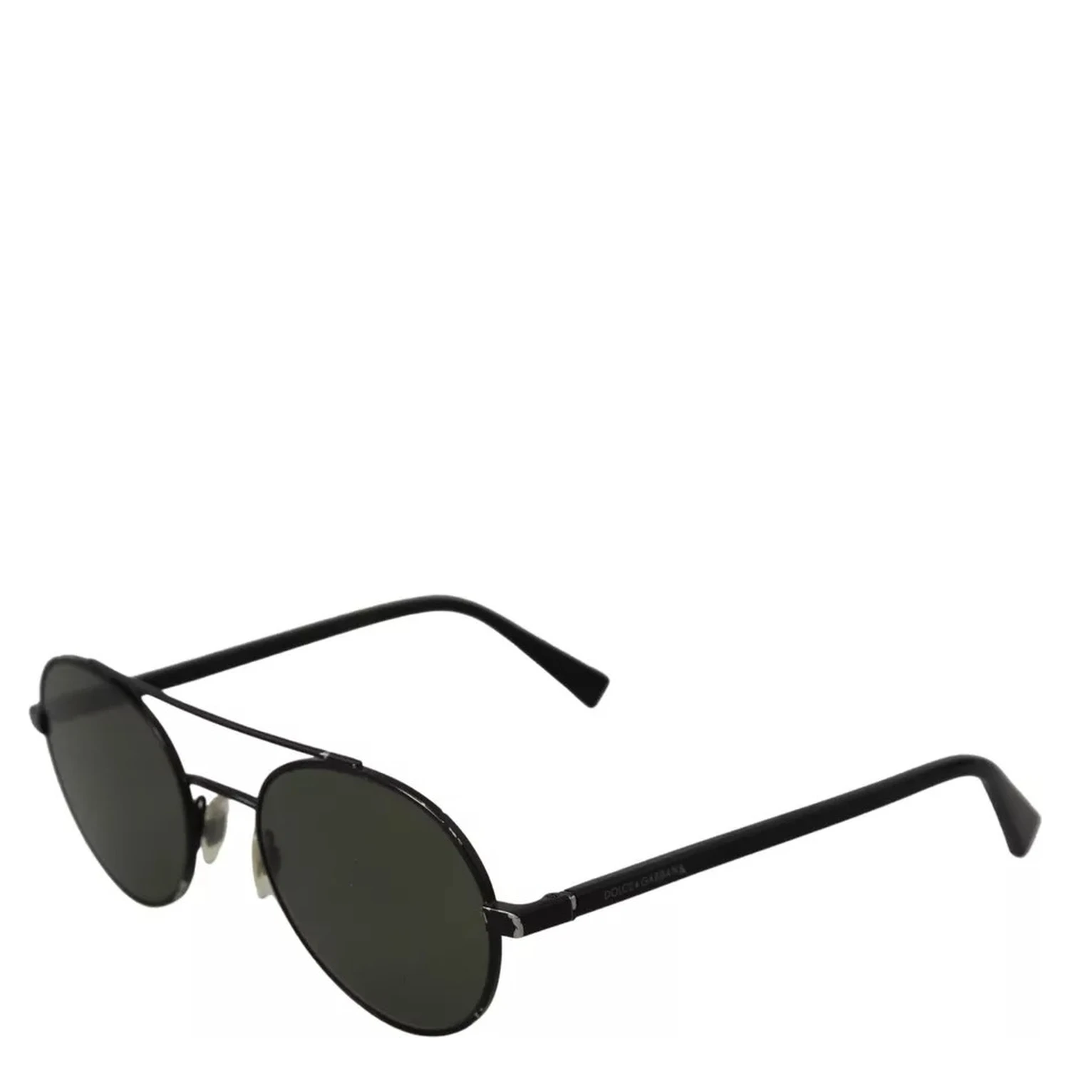 Matte Black Steel Frame Green Lens DG2245 Sunglasses