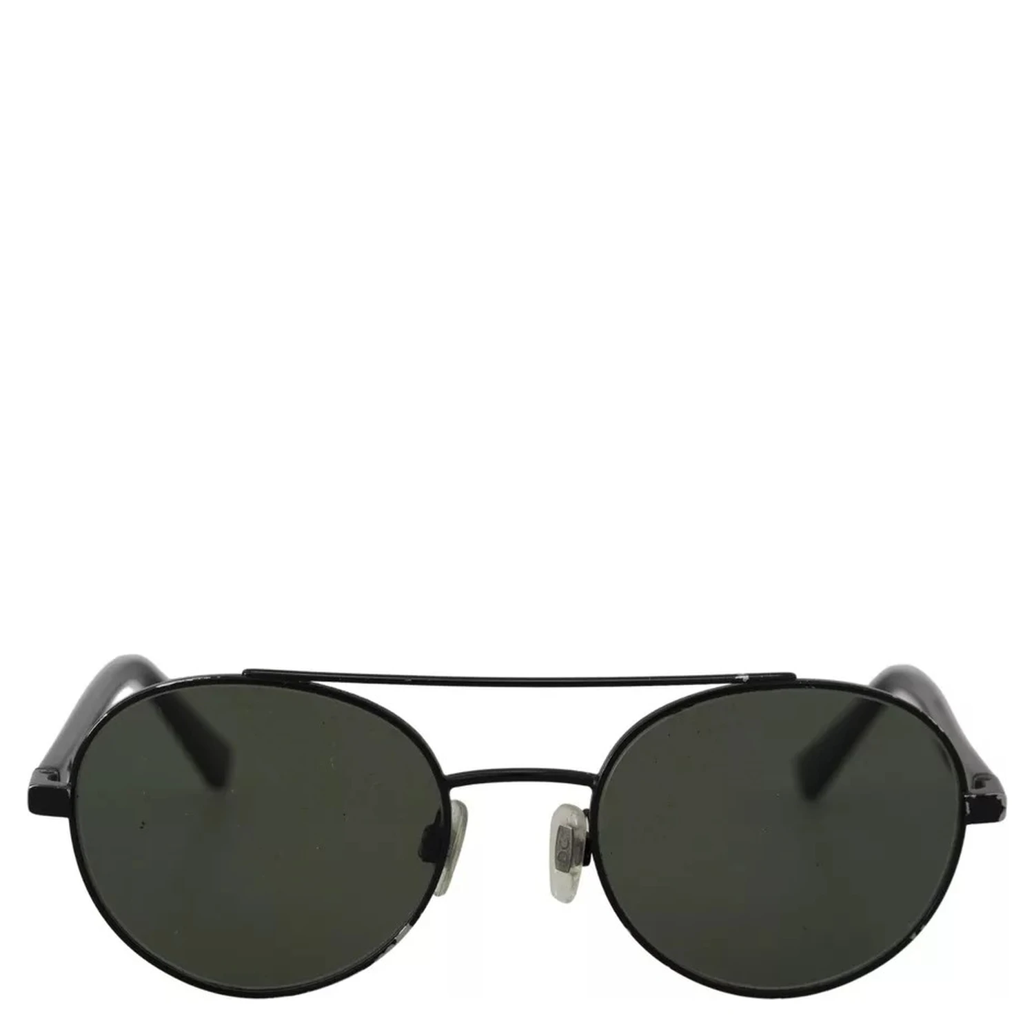 Matte Black Steel Frame Green Lens DG2245 Sunglasses
