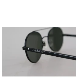 Matte Black Steel Frame Green Lens DG2245 Sunglasses