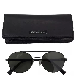 Matte Black Steel Frame Green Lens DG2245 Sunglasses