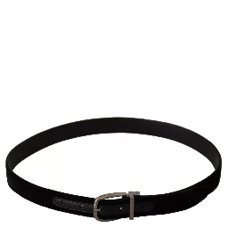Black Velvet Silver Tone Metal Buckle Belt