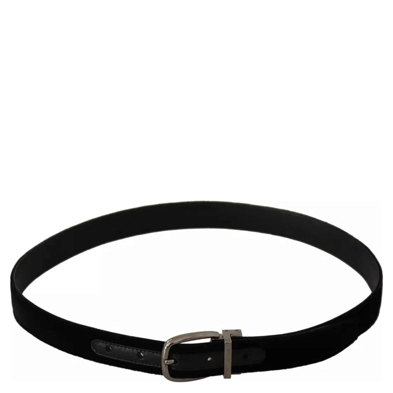 Black Velvet Silver Tone Metal Buckle Belt