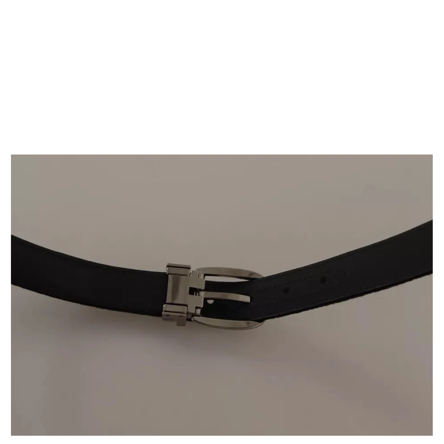 Black Velvet Silver Tone Metal Buckle Belt
