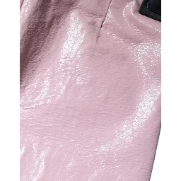 Glossy Pink Cotton High Waist Mini Skirt