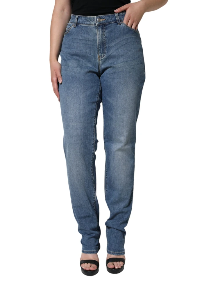 Blue Washed High Waisted Skinny Women Denim Jeans