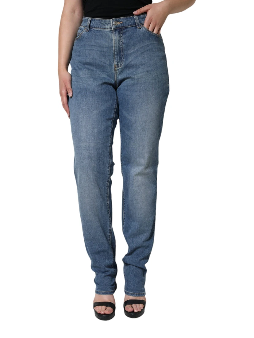 Blue Washed High Waisted Skinny Women Denim Jeans