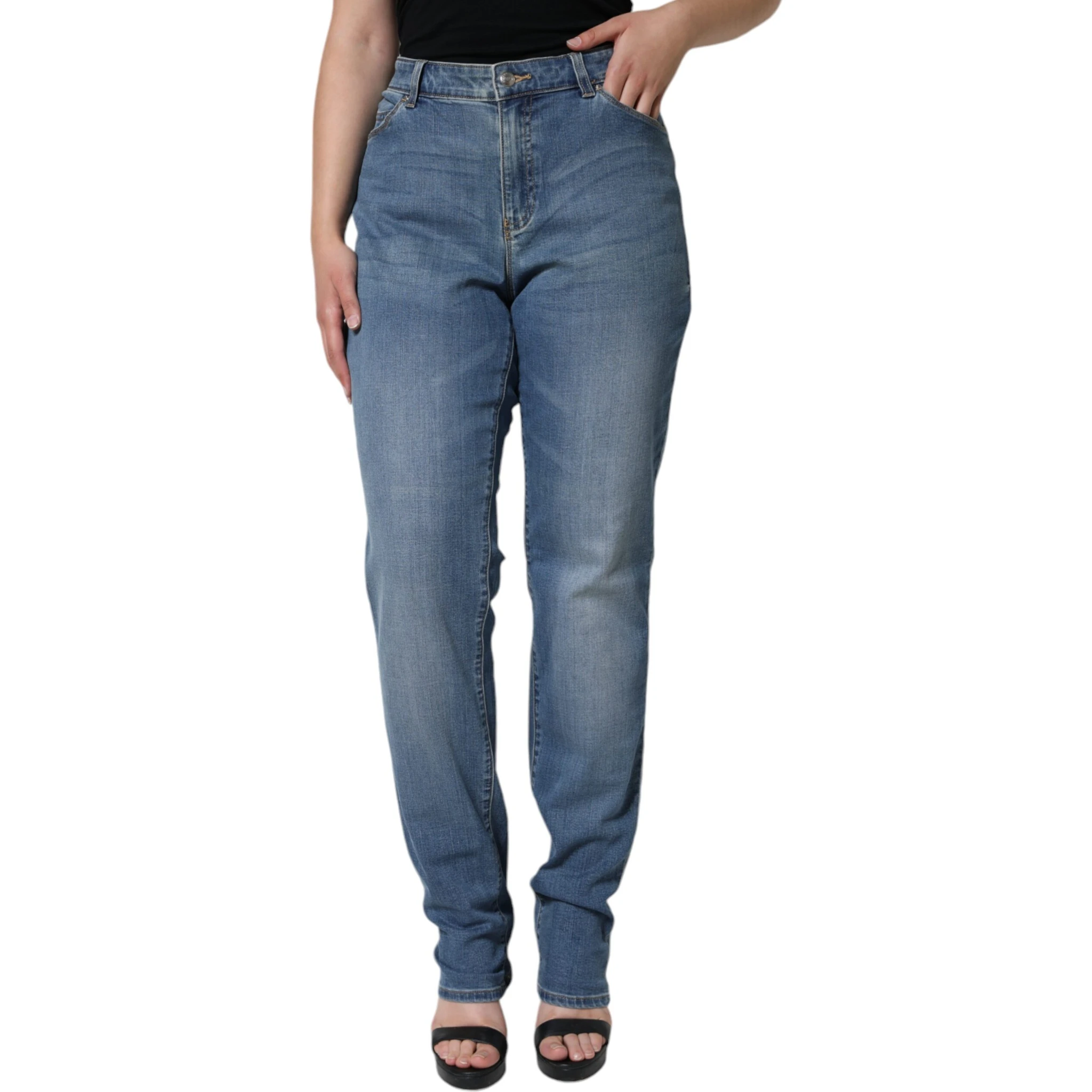 Blue Washed High Waisted Skinny Women Denim Jeans