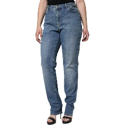 Blue Washed High Waisted Skinny Women Denim Jeans