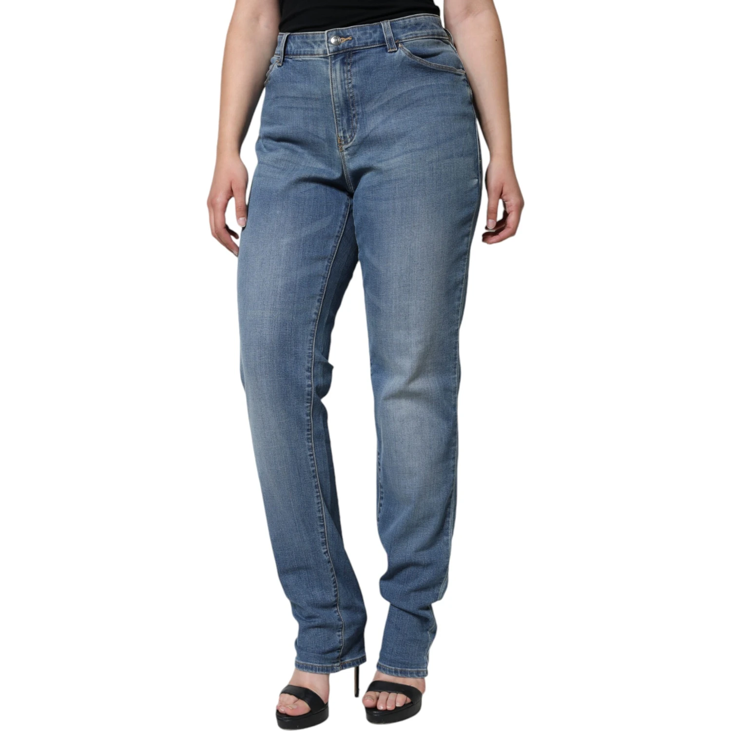 Blue Washed High Waisted Skinny Women Denim Jeans