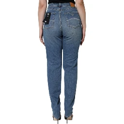 Blue Washed High Waisted Skinny Women Denim Jeans