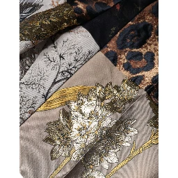 Multicolor Patchwork Jacquard High Waist Pants