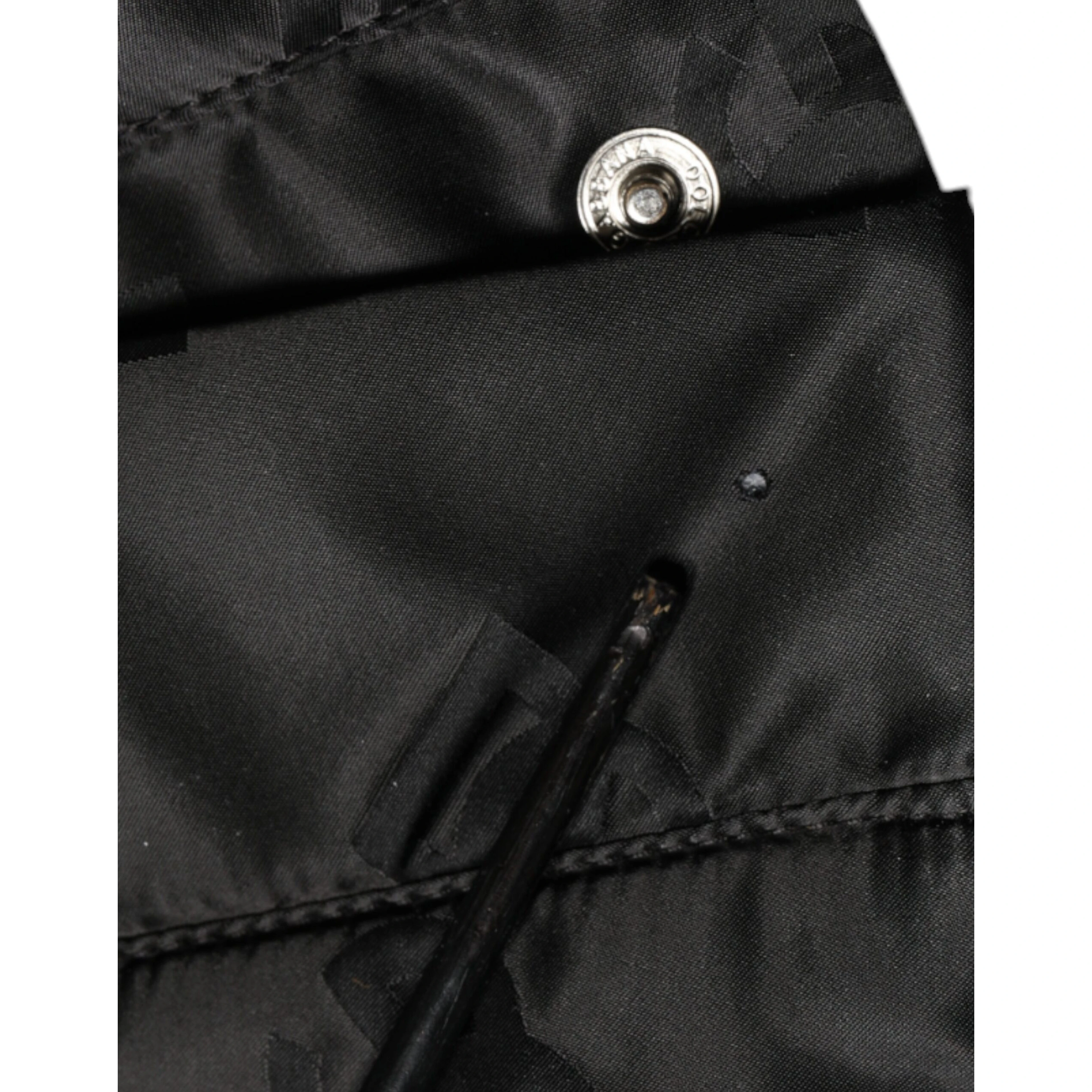 Black Quilted High Waist Women Wide Leg Pants
