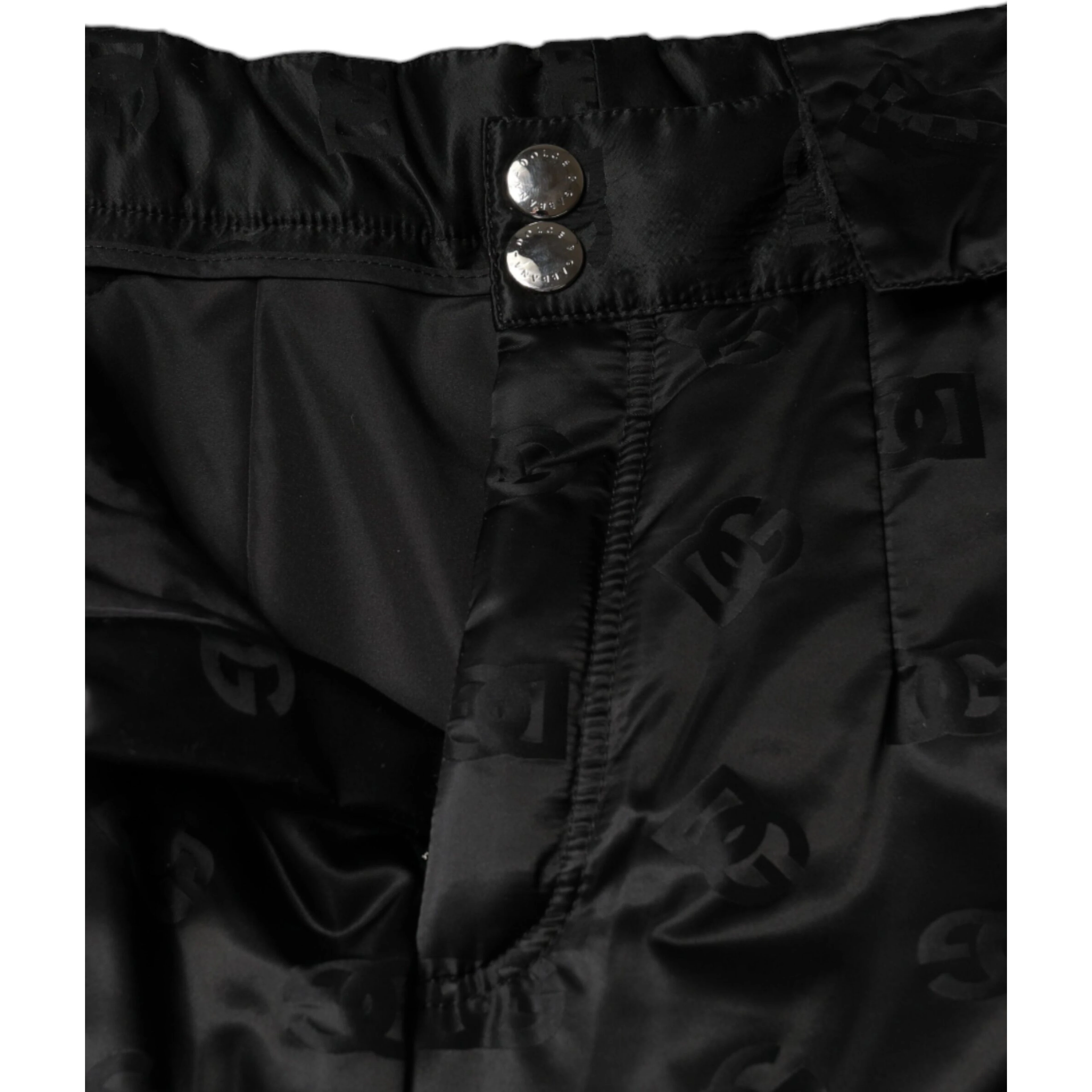 Black Quilted High Waist Women Wide Leg Pants