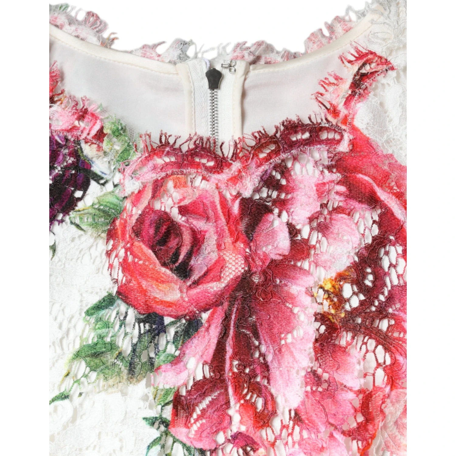 White Peony Lace Short Sleeves Blouse Top