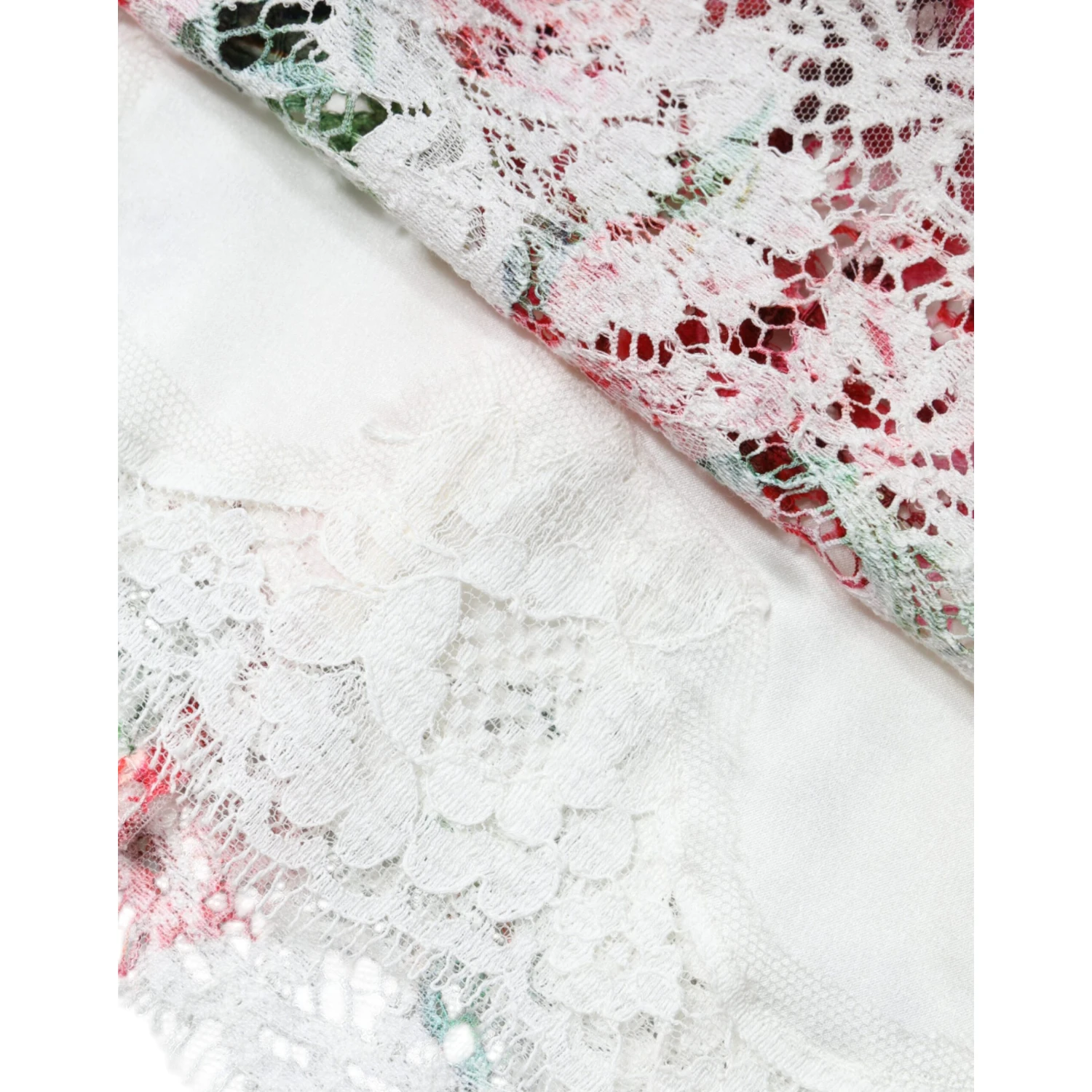 White Peony Lace Short Sleeves Blouse Top