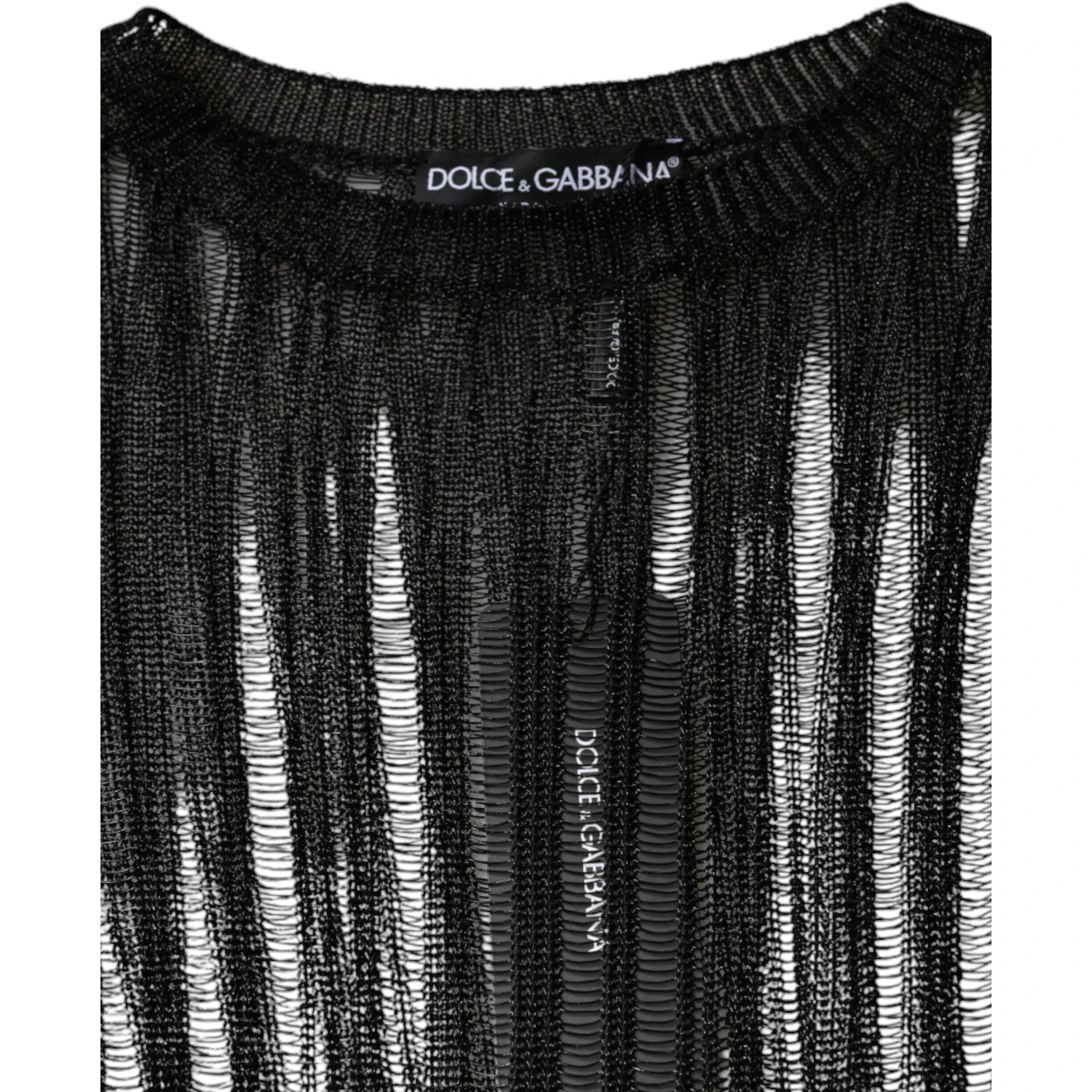 Black Stripe See Through Long Sleeves Top