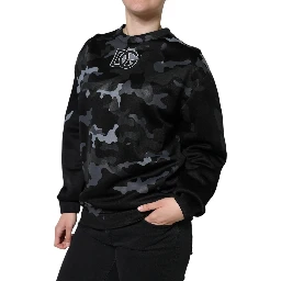 Black Camouflage Round Neck Sweatshirt Sweater