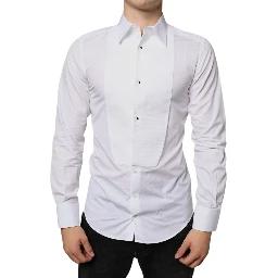 White Bib Cotton Poplin Formal Dress Shirt
