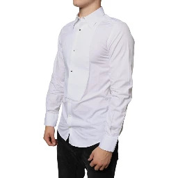 White Bib Cotton Poplin Formal Dress Shirt
