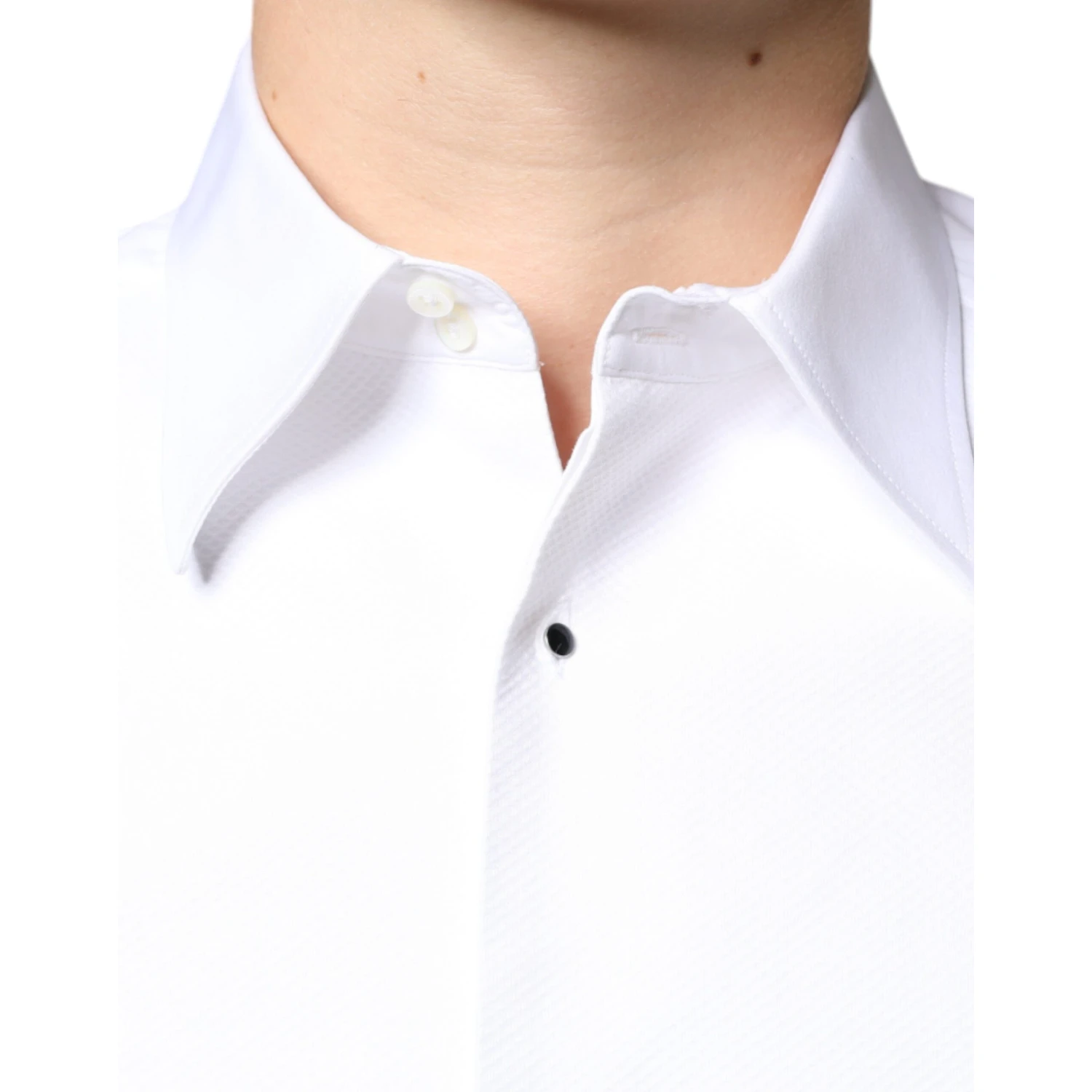 White Bib Cotton Poplin Formal Dress Shirt