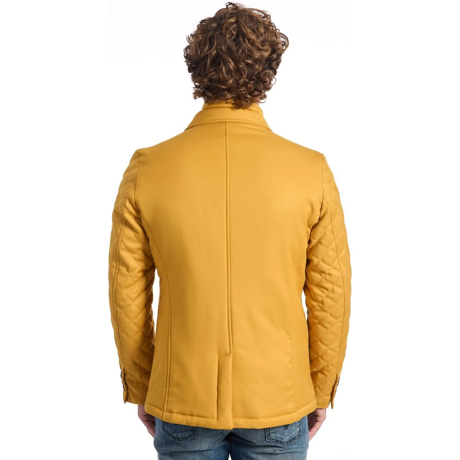 Yellow Viscose Jackets & Coat