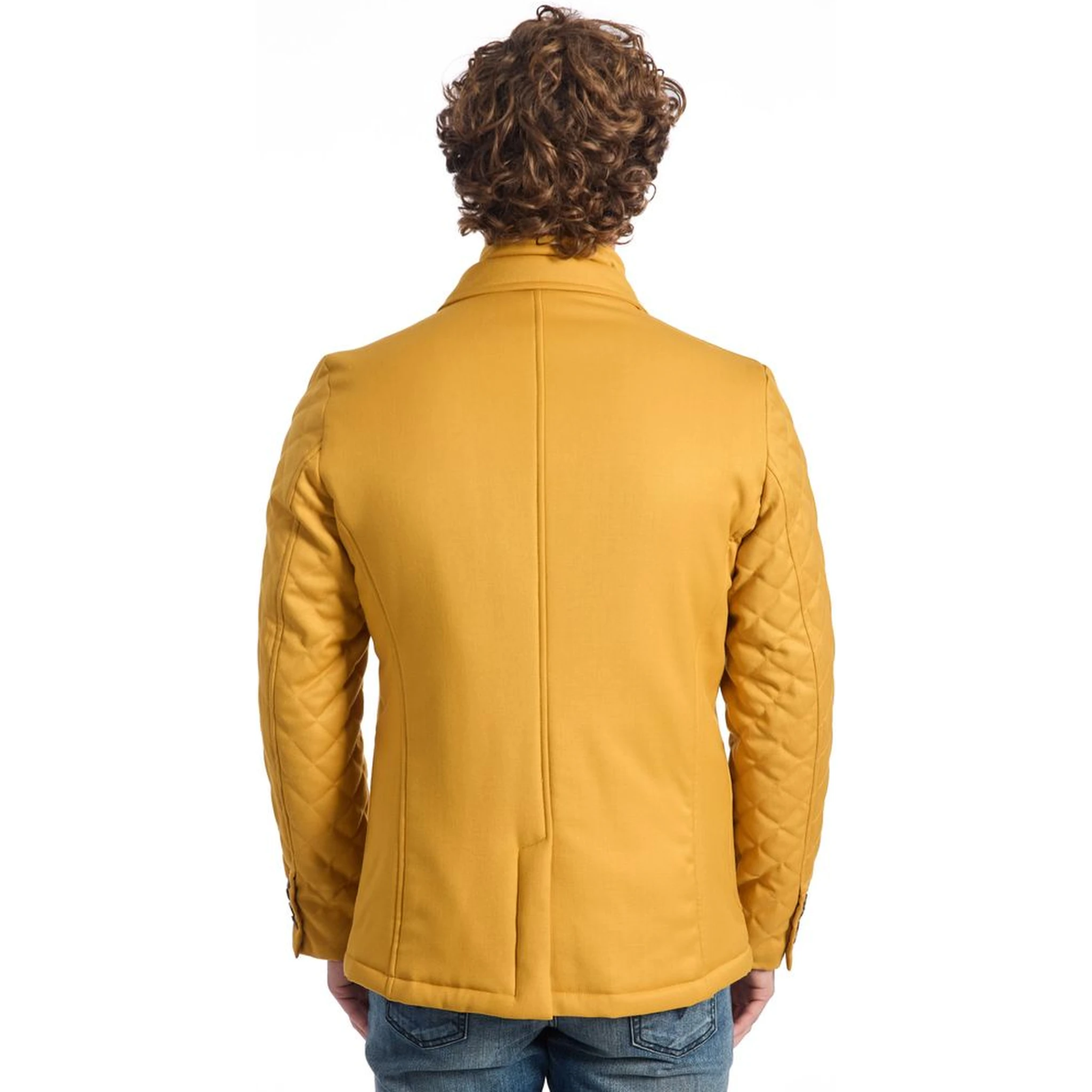 Yellow Viscose Jackets & Coat