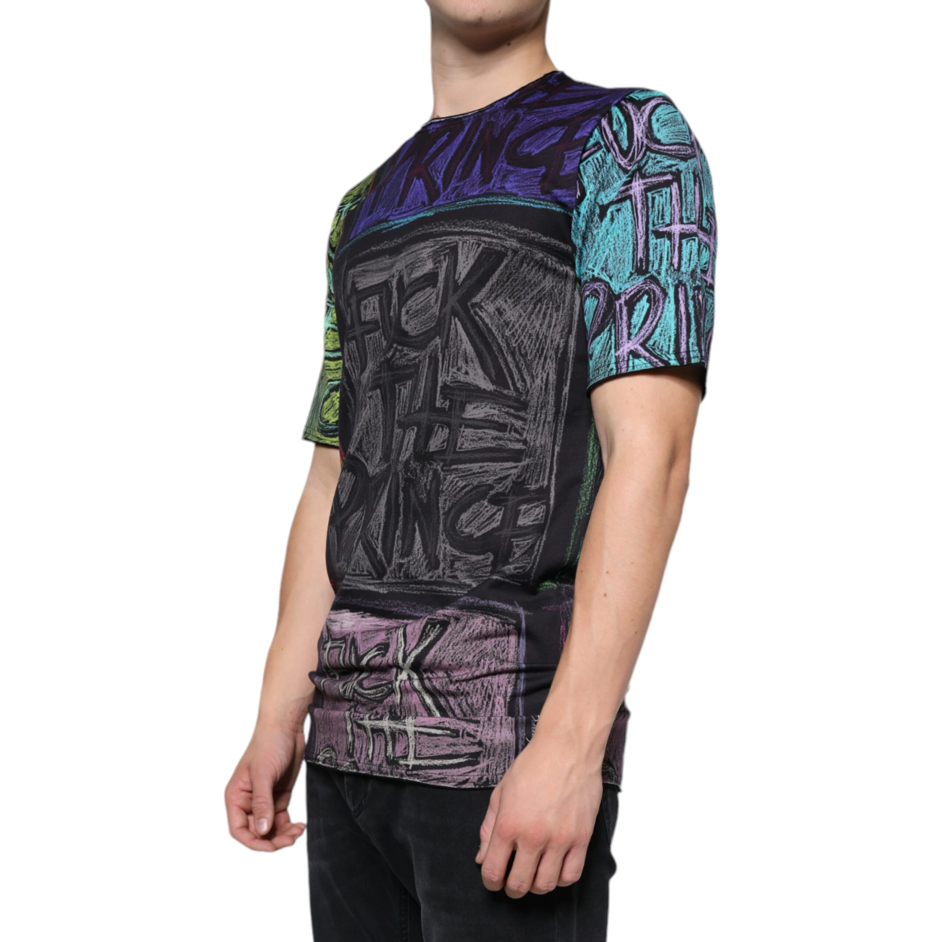 Multicolor Graphic Print Cotton T-shirt