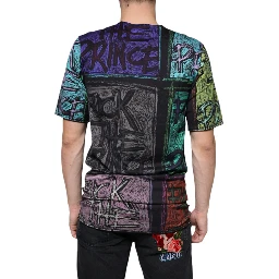 Multicolor Graphic Print Cotton T-shirt