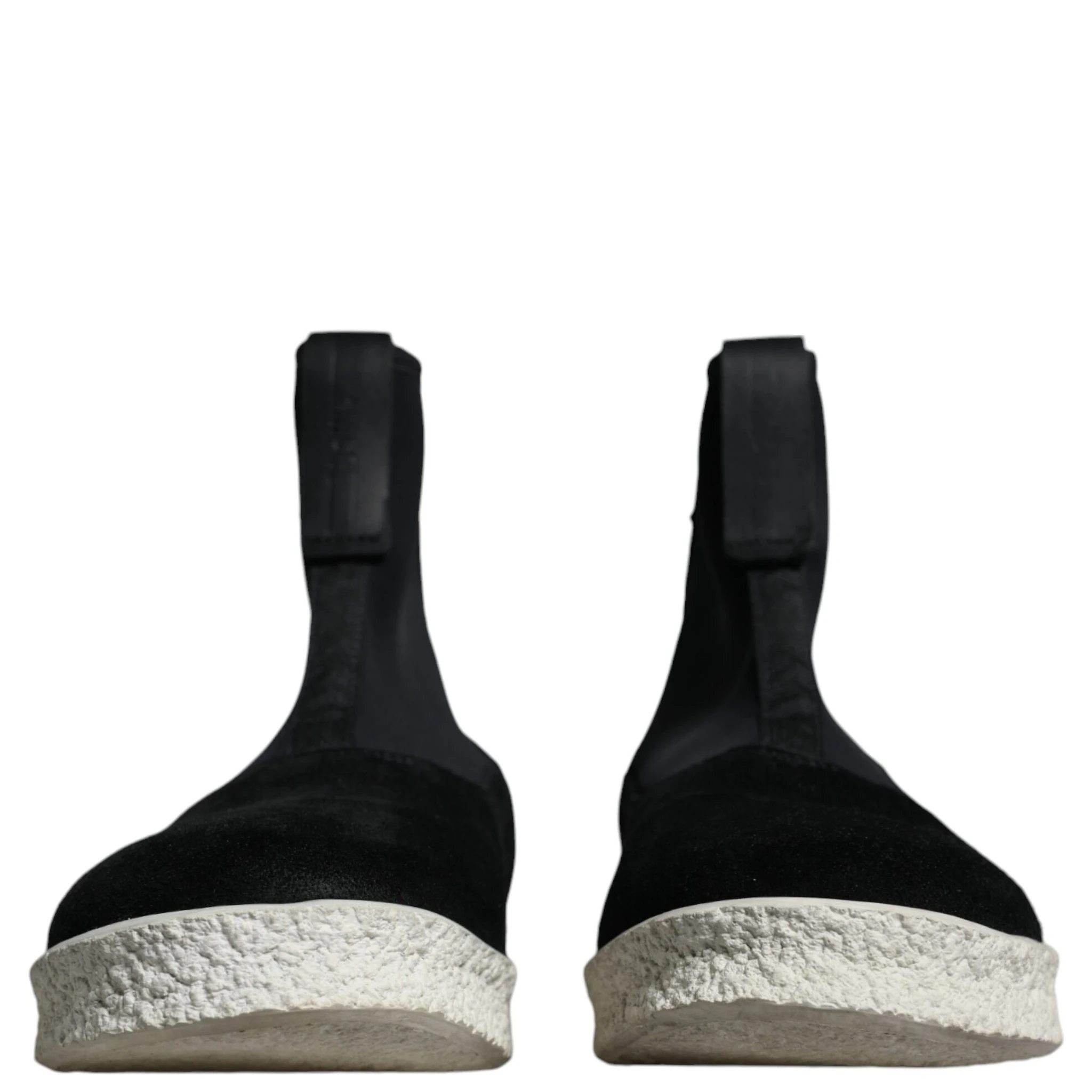 Black White Neoprene Takeshi Mid Calf Boots Shoes