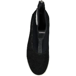 Black White Neoprene Takeshi Mid Calf Boots Shoes