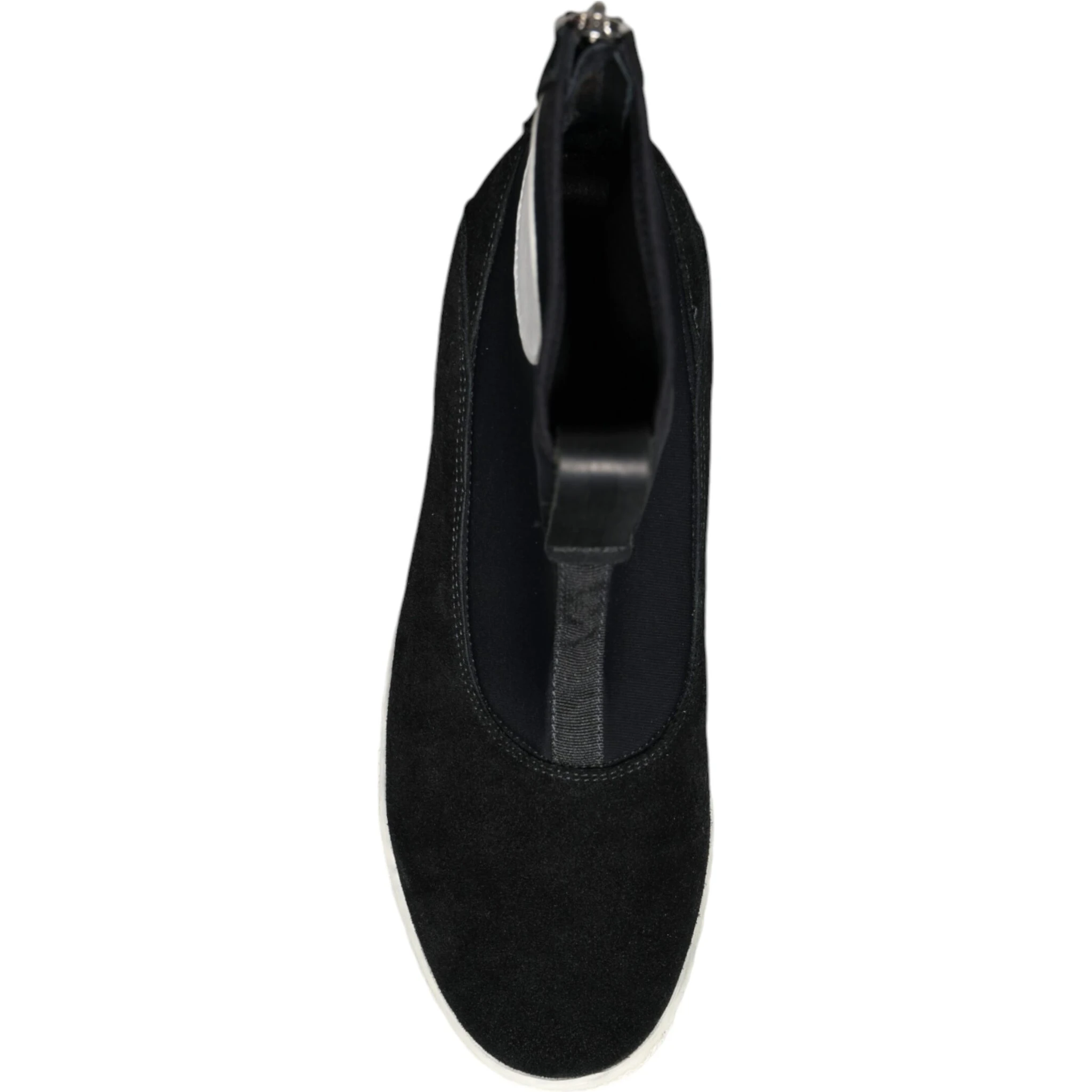 Black White Neoprene Takeshi Mid Calf Boots Shoes