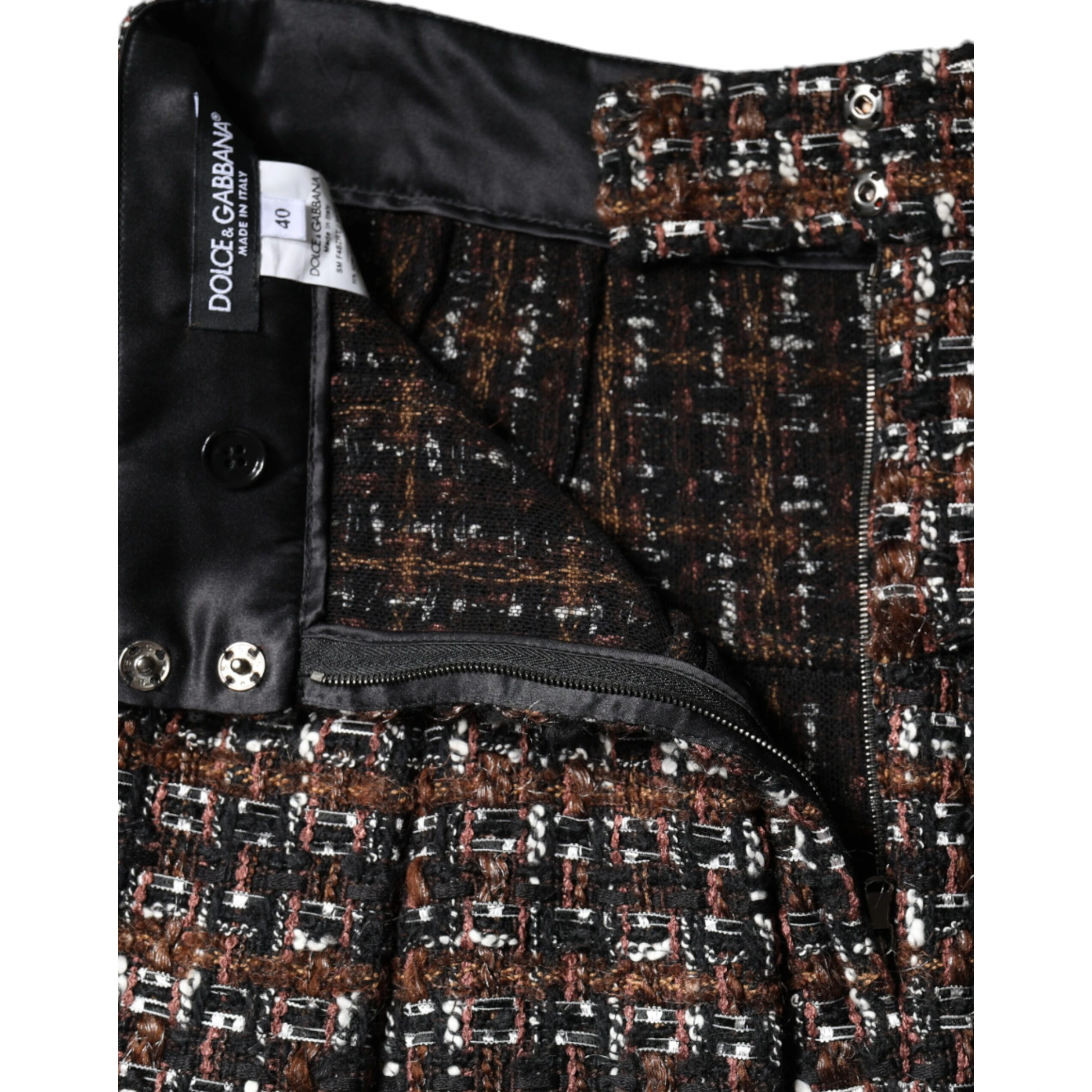 Multicolor High Waist Tartan Tweed A-line Mini Skirt