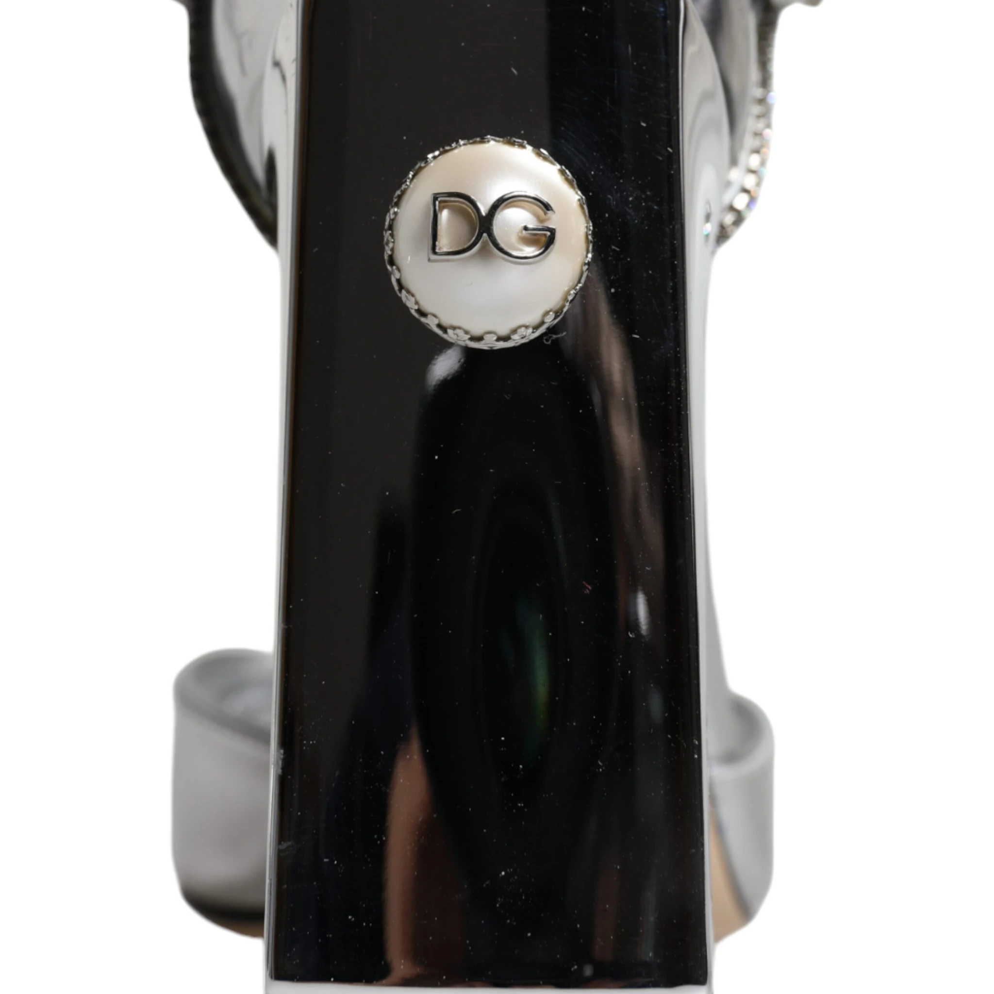 Silver Leather T-strap Heels Sandals Shoes