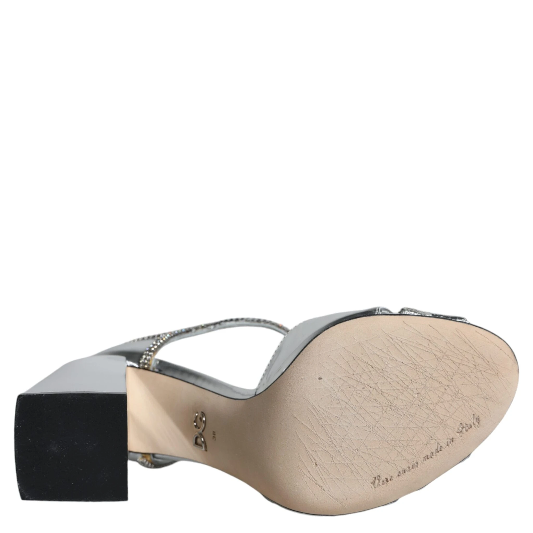 Silver Leather T-strap Heels Sandals Shoes