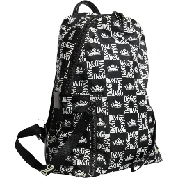 Black White DG Crown Logo Nylon Backpack Bag