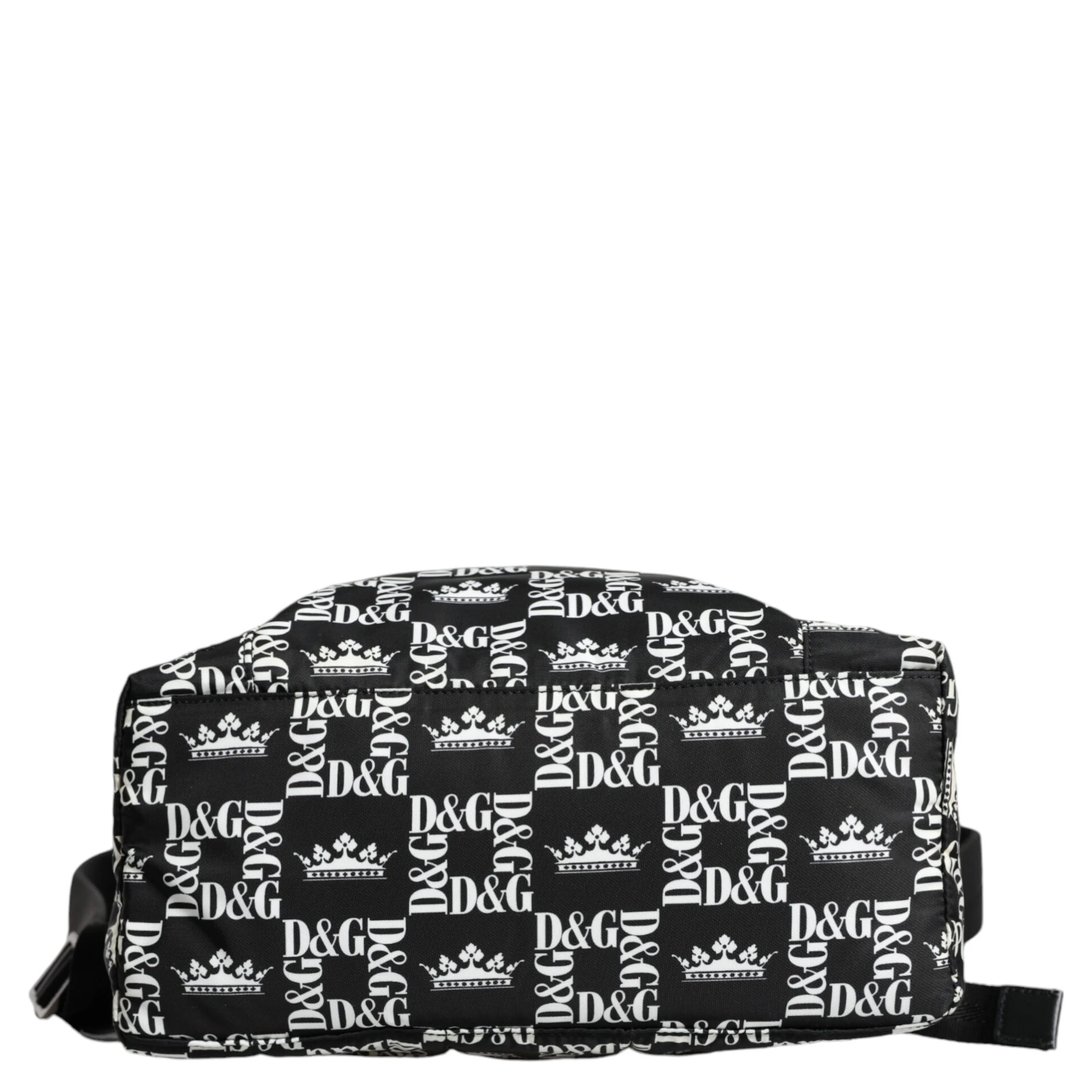 Black White DG Crown Logo Nylon Backpack Bag