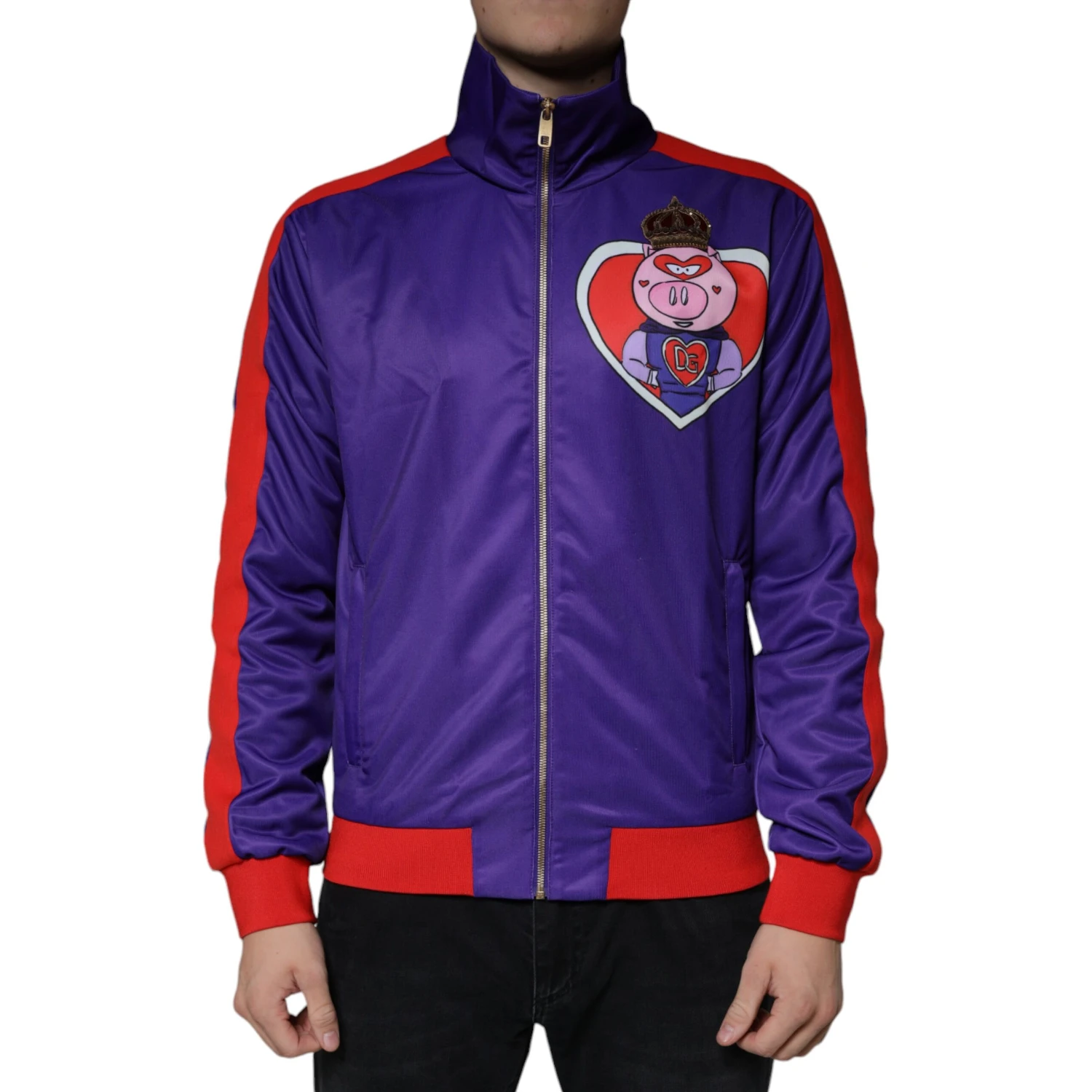 Purple YEAR OF THE PIG Full Zip Bomber Jacket