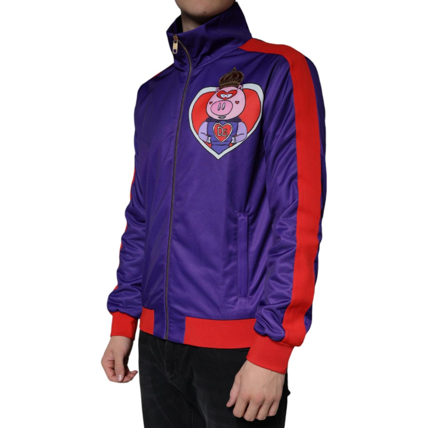 Purple YEAR OF THE PIG Full Zip Bomber Jacket