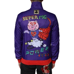 Purple YEAR OF THE PIG Full Zip Bomber Jacket