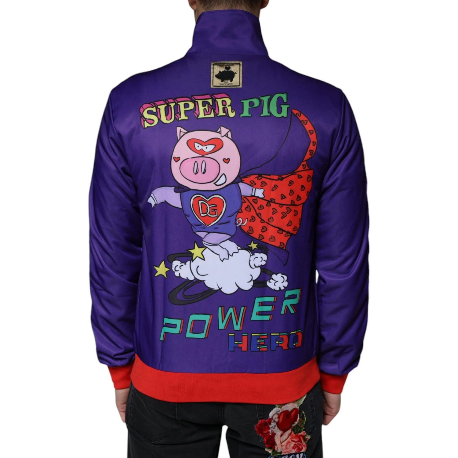 Purple YEAR OF THE PIG Full Zip Bomber Jacket