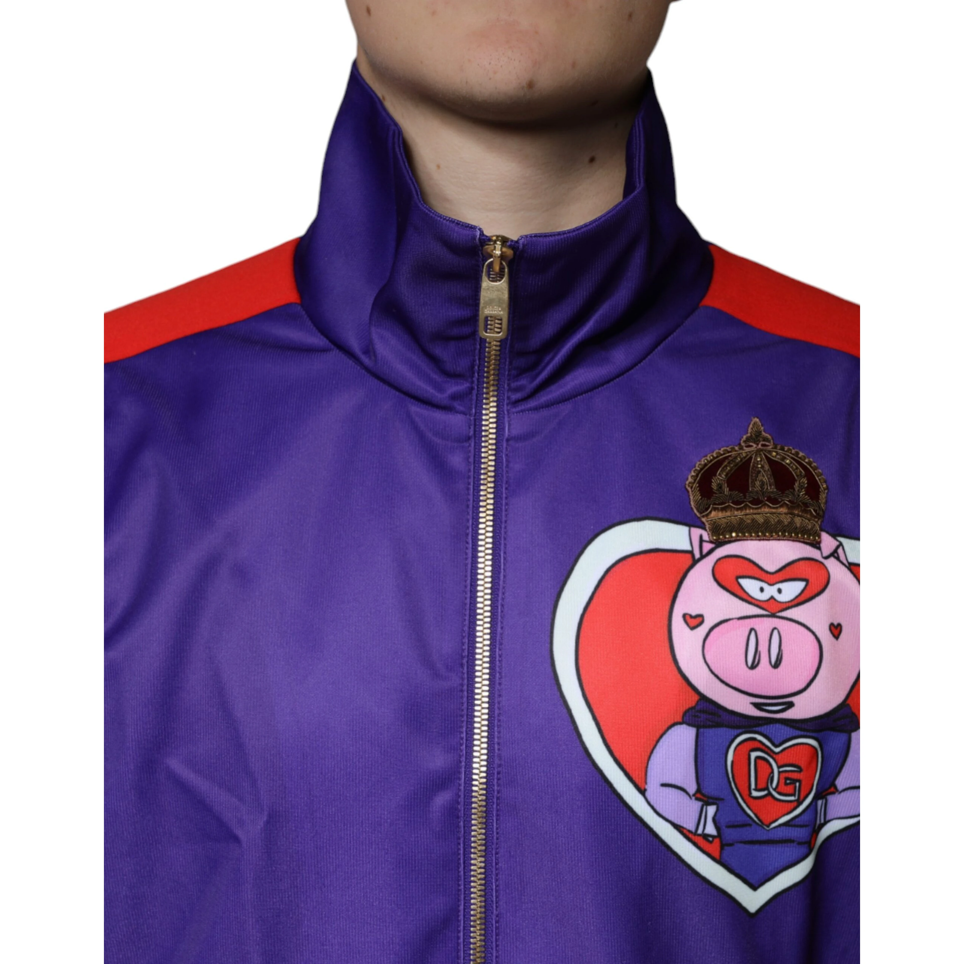 Purple YEAR OF THE PIG Full Zip Bomber Jacket